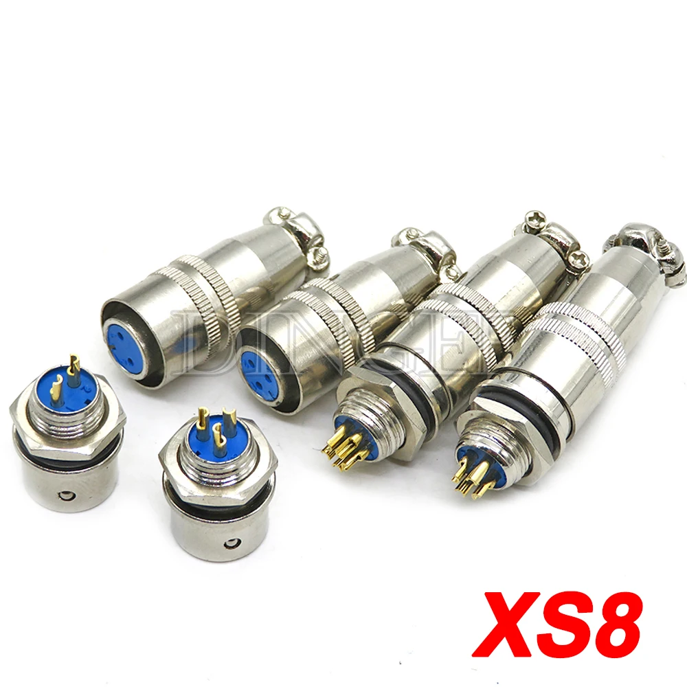 XS8 XS9 XS10 XS12 Conector de aviación conector rápido circular push-pull 2PIN ~ 6PIN contacto chapado en oro enchufe macho y hembra - imagen 3