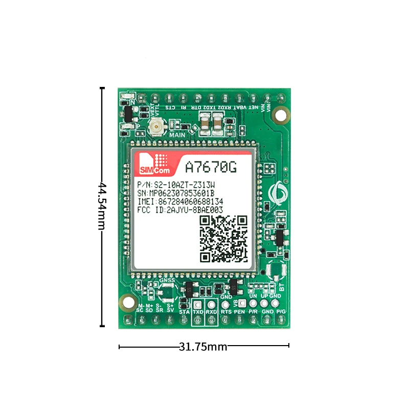 SIMCOM A7670G módulo Global de desarrollo Baord LTE Cat1 Core Board sin GPS, puerto de serie USB a TTL de 23 pines - imagen 3