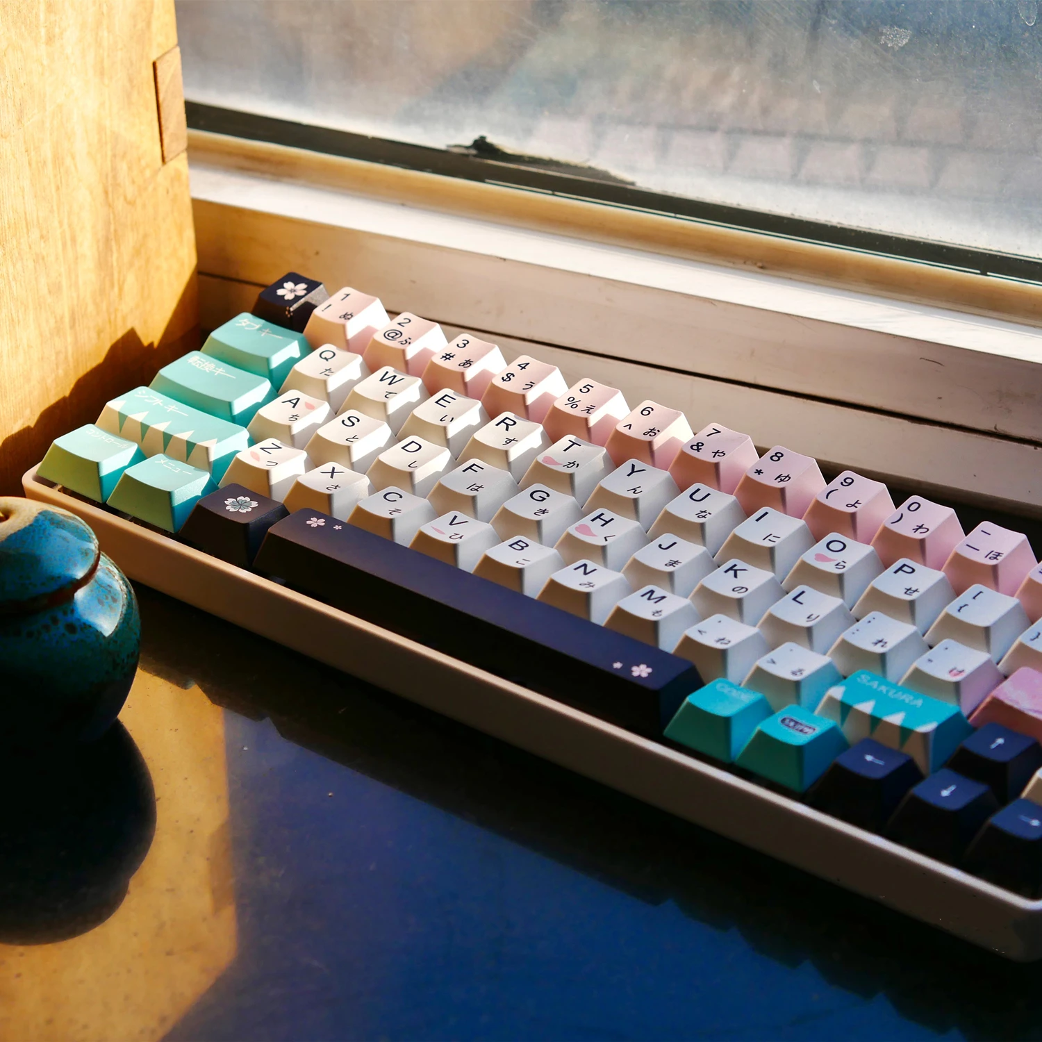 Juego de teclas de dibujos animados de Anime para teclado MX Switch, teclas de sublimación de tinte PBT, perfil de cereza, Okita Souji Fate, 140 teclas