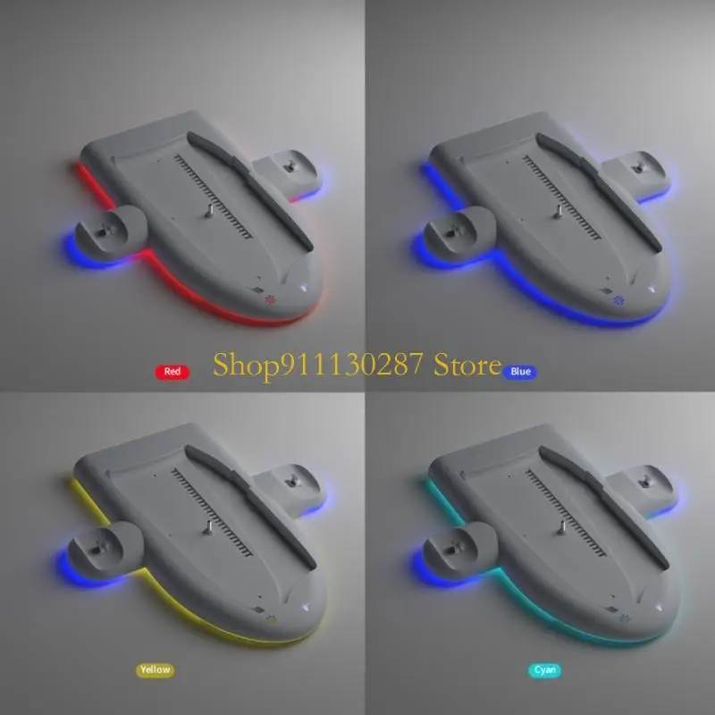 J1HC Stand vertical y controlador portador cargadores Faneador ventilador base RGB Light incorporada - imagen 2