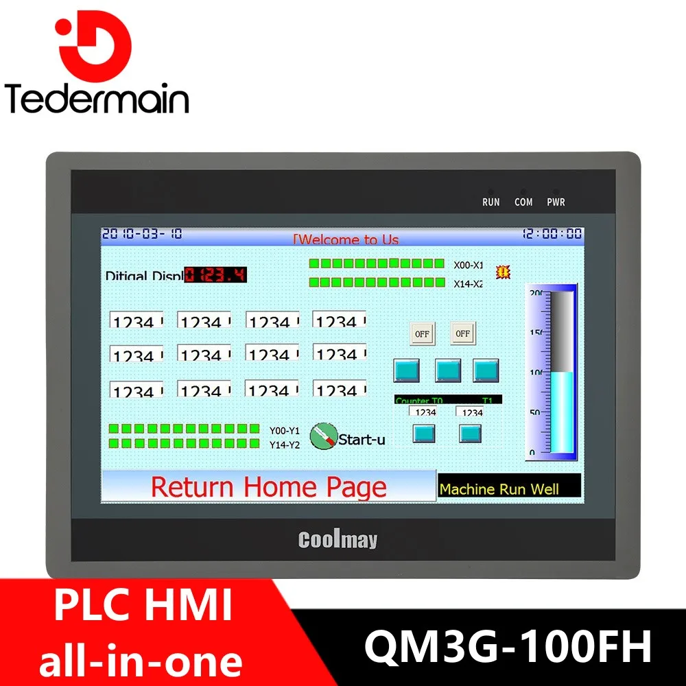 Coolmay-QM3G-100FH de pantalla táctil HMI PLC de 10,1 pulgadas, controlador lógico programable Digital, máquina todo en uno, 30 salidas de relé - imagen 2