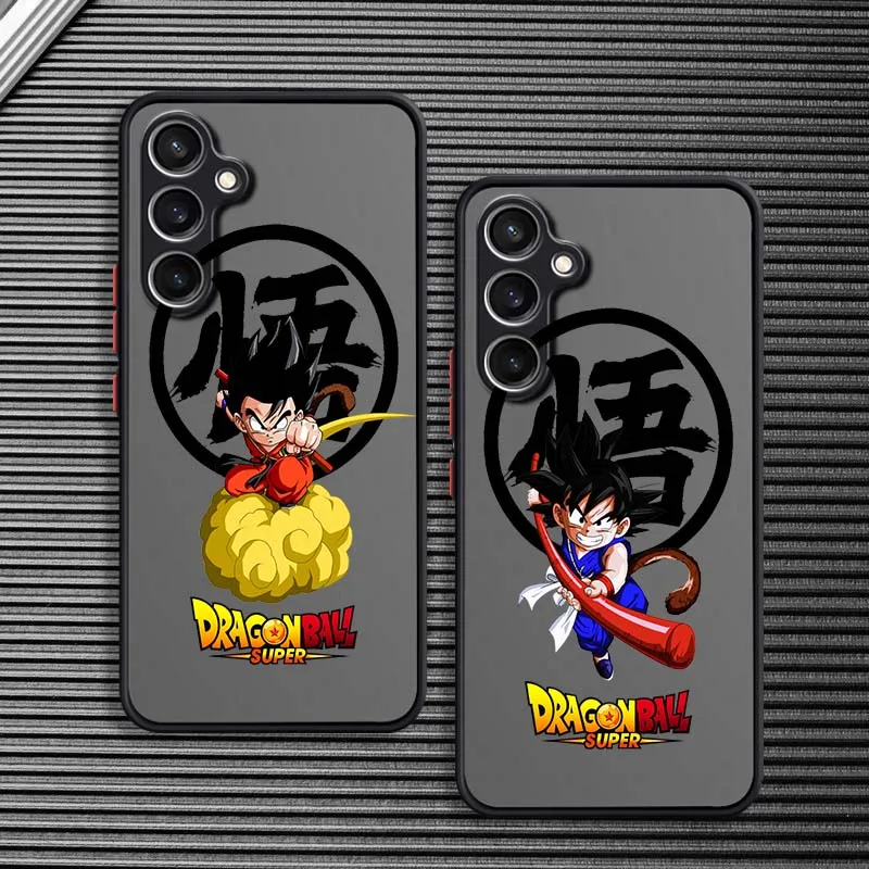 D-Dragon Ball tarjetas Son Goku para Samsung Galaxy S25 S24 S23 S22 FE Plus Ultra 5G funda de teléfono translúcida esmerilada - imagen 2