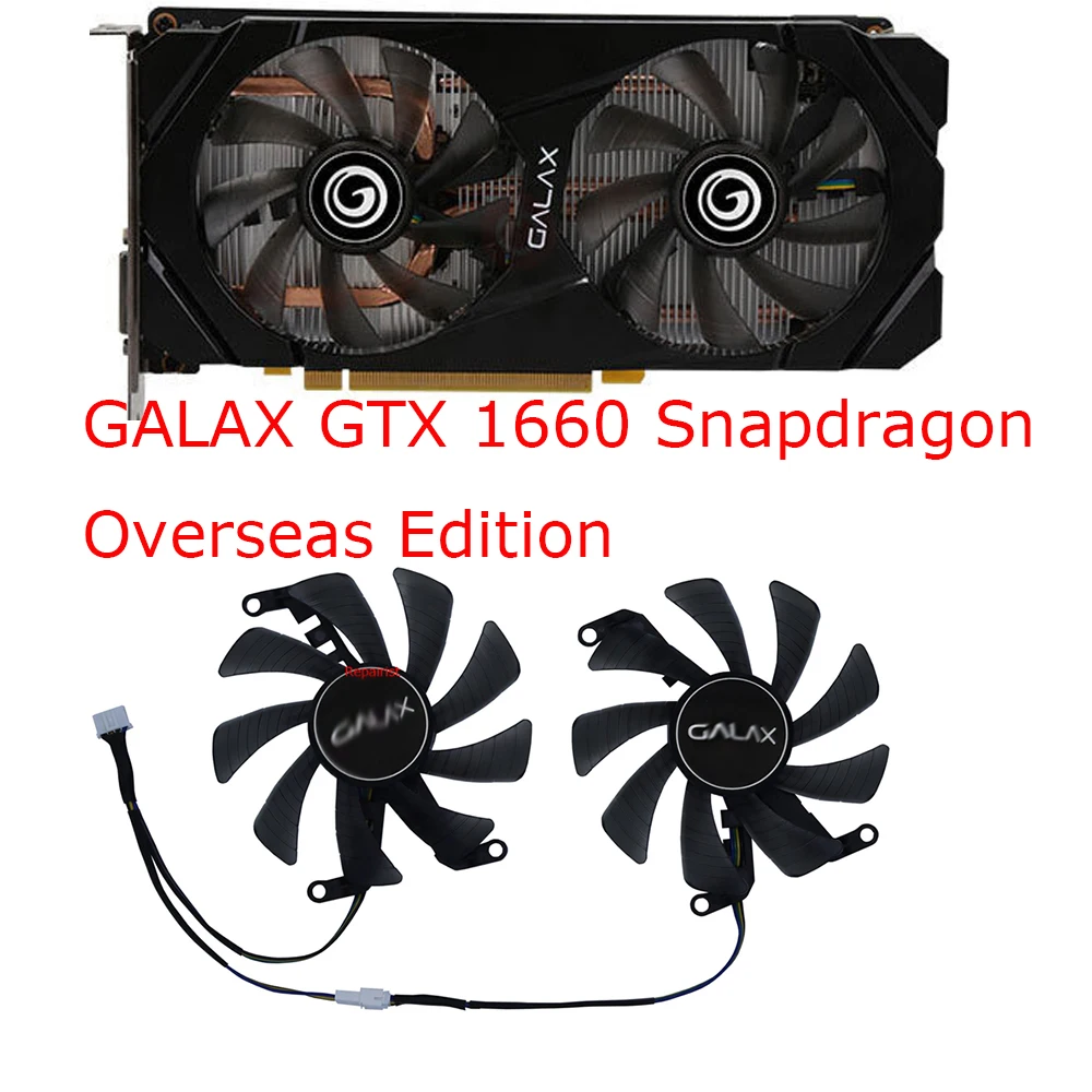 Ventilador de vídeo gráfico, enfriador VGA, para GALAX RTX 2060 1-Click OC,para GALAX GTX 1660 Snapdragon, T129215SU,FY09015M12LPA, Juego de 2 uds. - imagen 4
