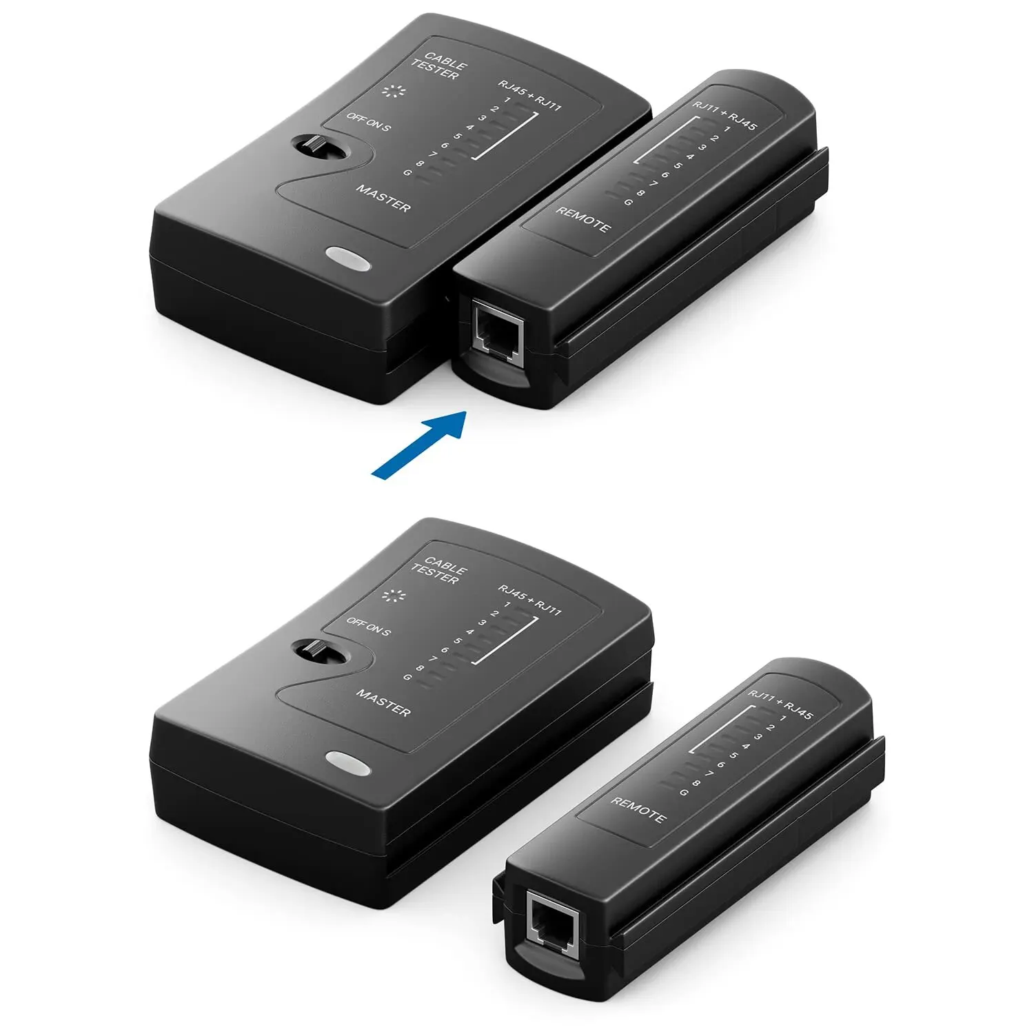 ZoeRax probador de Cable de red Ethernet para LAN RJ45 Cat5 Cat5e Cat6 Cat6a Cat7 UTP/Cable blindado y RJ11 RJ12 - imagen 2