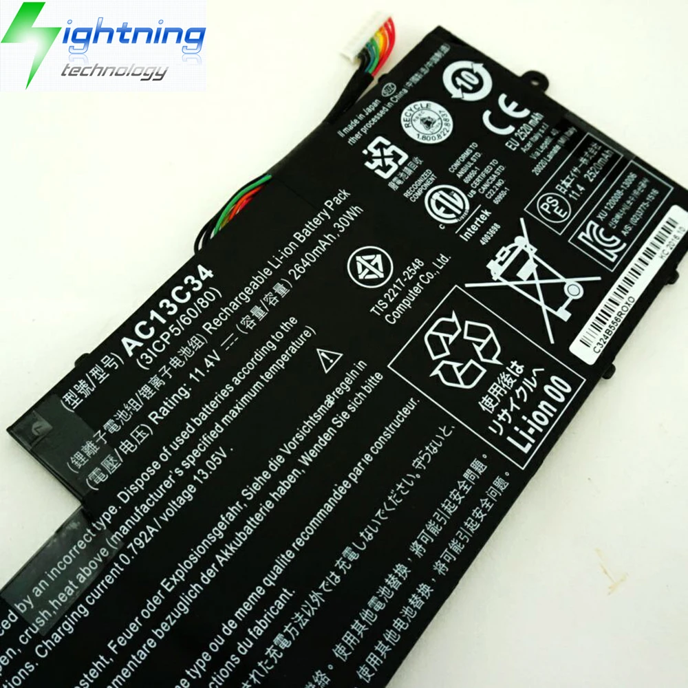 Nueva batería Original y genuina para ordenador portátil AC13C34 11,4 V 2640mAh para Acer Aspire V5-122P V5-132 E3-111 E3-112 ES1-111M - imagen 2