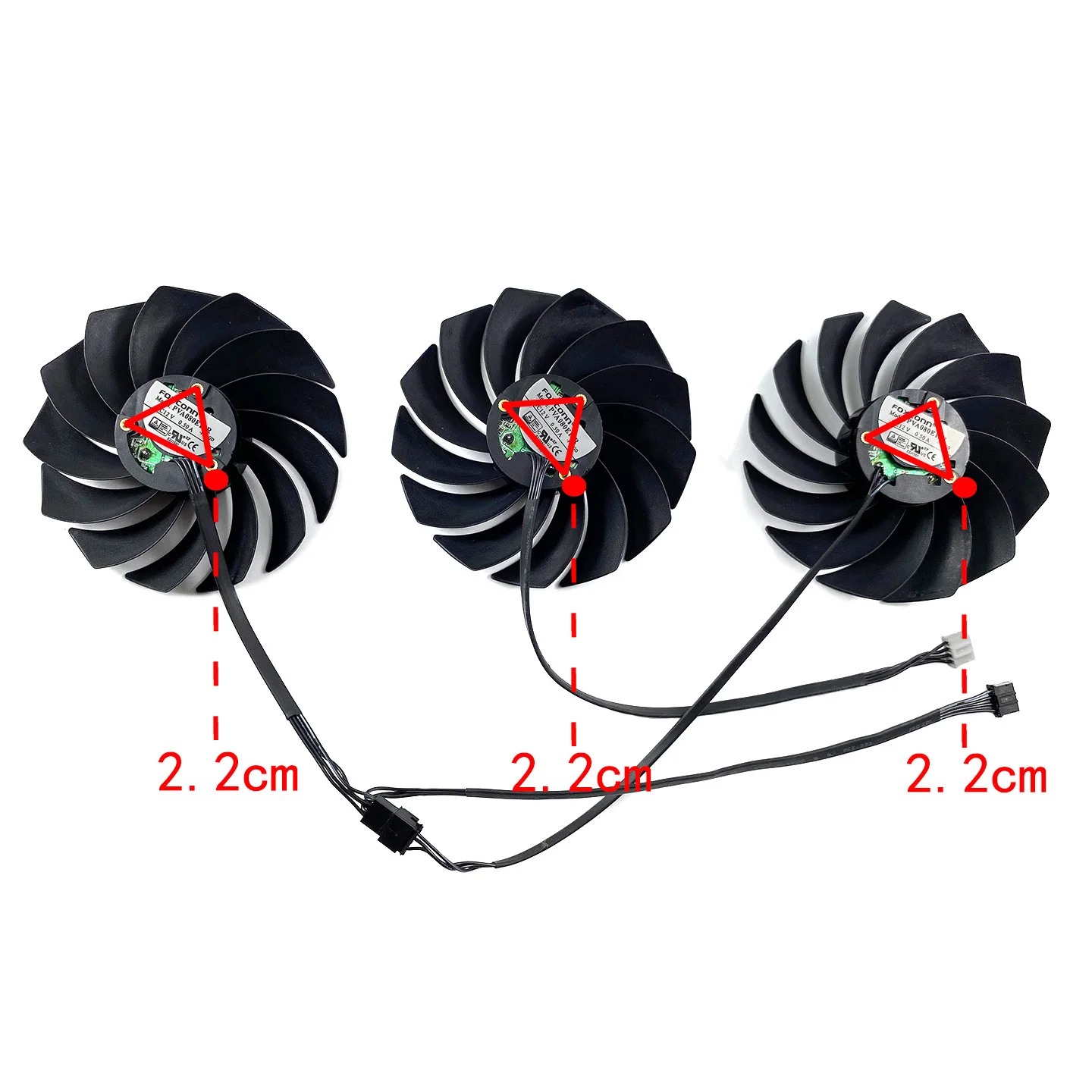 Ventilador GPU de 4 pines para colorido RTX3060ti 3070 3070ti 3080 3080ti 3090 iGame Vulcan ventilador de repuesto para tarjeta gráfica - imagen 3