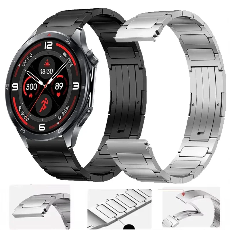 Correa de titanio de 22mm para OnePlus Watch 3 2 2R/OnePlus, correa de lujo de 46mm para OPPO Watch 4 Pro X2/Realme Watch S2 2 3Pro