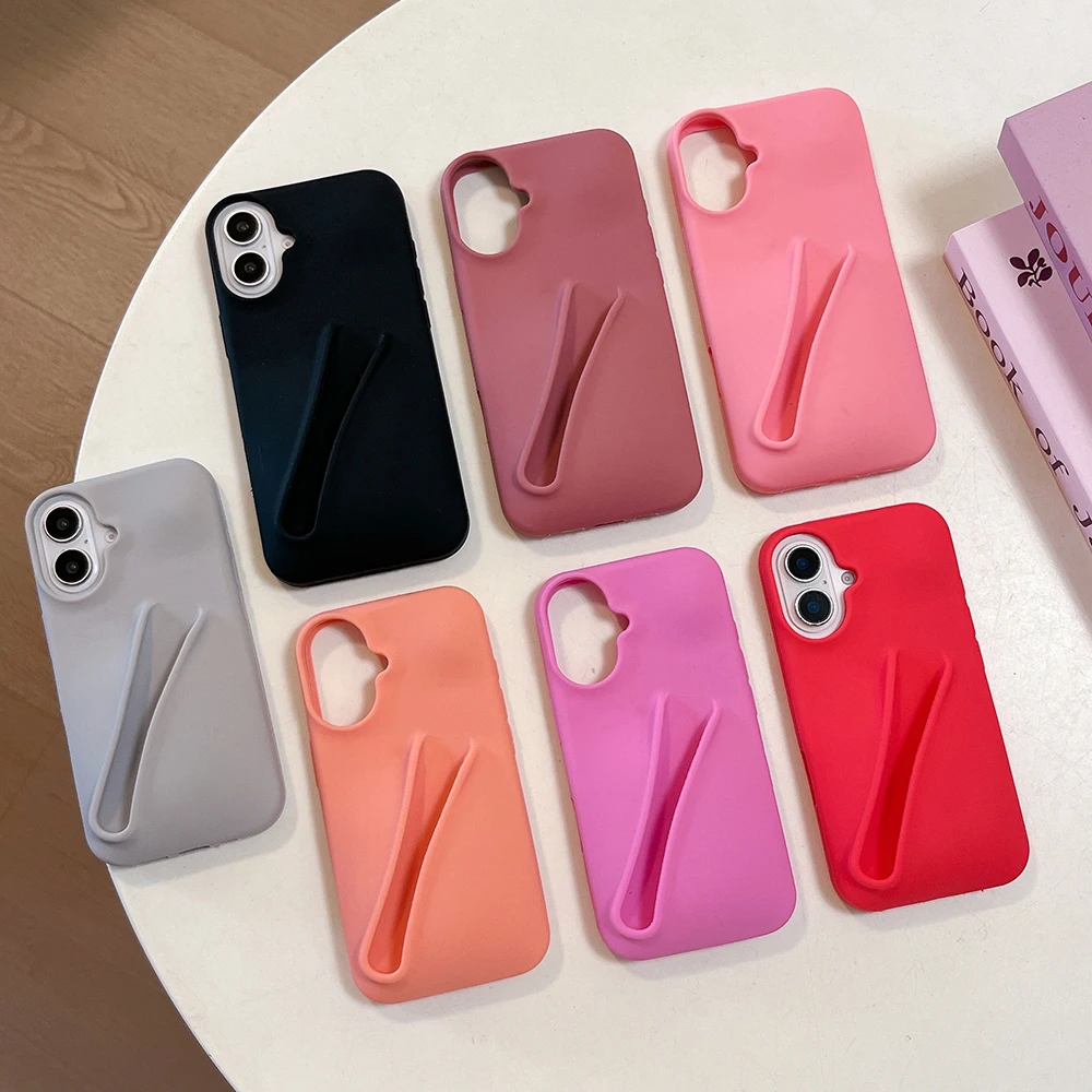 Funda de teléfono de silicona con lápiz labial INS para iPhone 11 13 16 15 14 13 12 Pro Max 16 Plus, soporte de brillo de labios portátil, funda de silicona suave - imagen 2