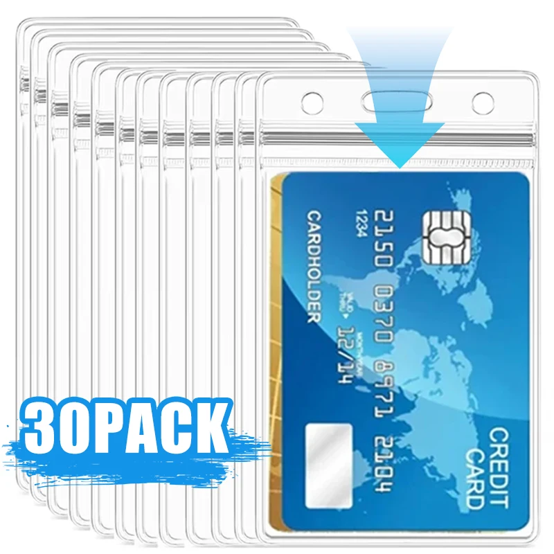 Portatarjetas de identificación Ultra transparente, 30/20/10 piezas, PVC, resistente al agua, para oficina y negocios
