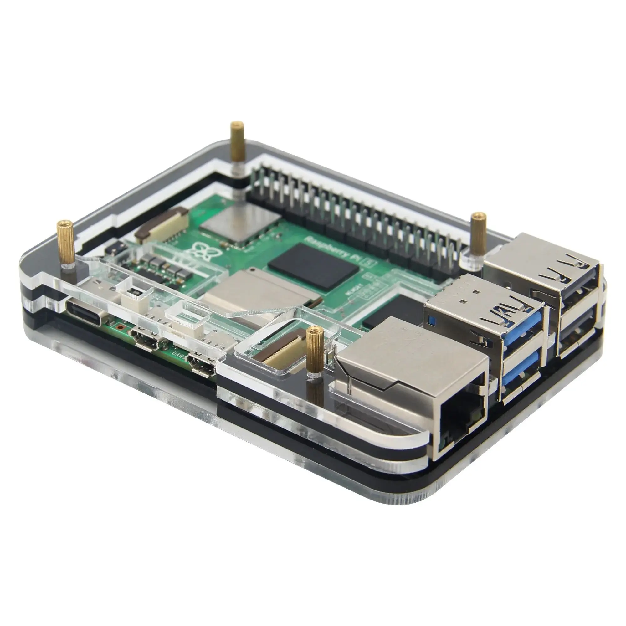 Carcasa Raspberry Pi 5, carcasa de cierre acrílico para RPI 5, no incluye placa Pi 5