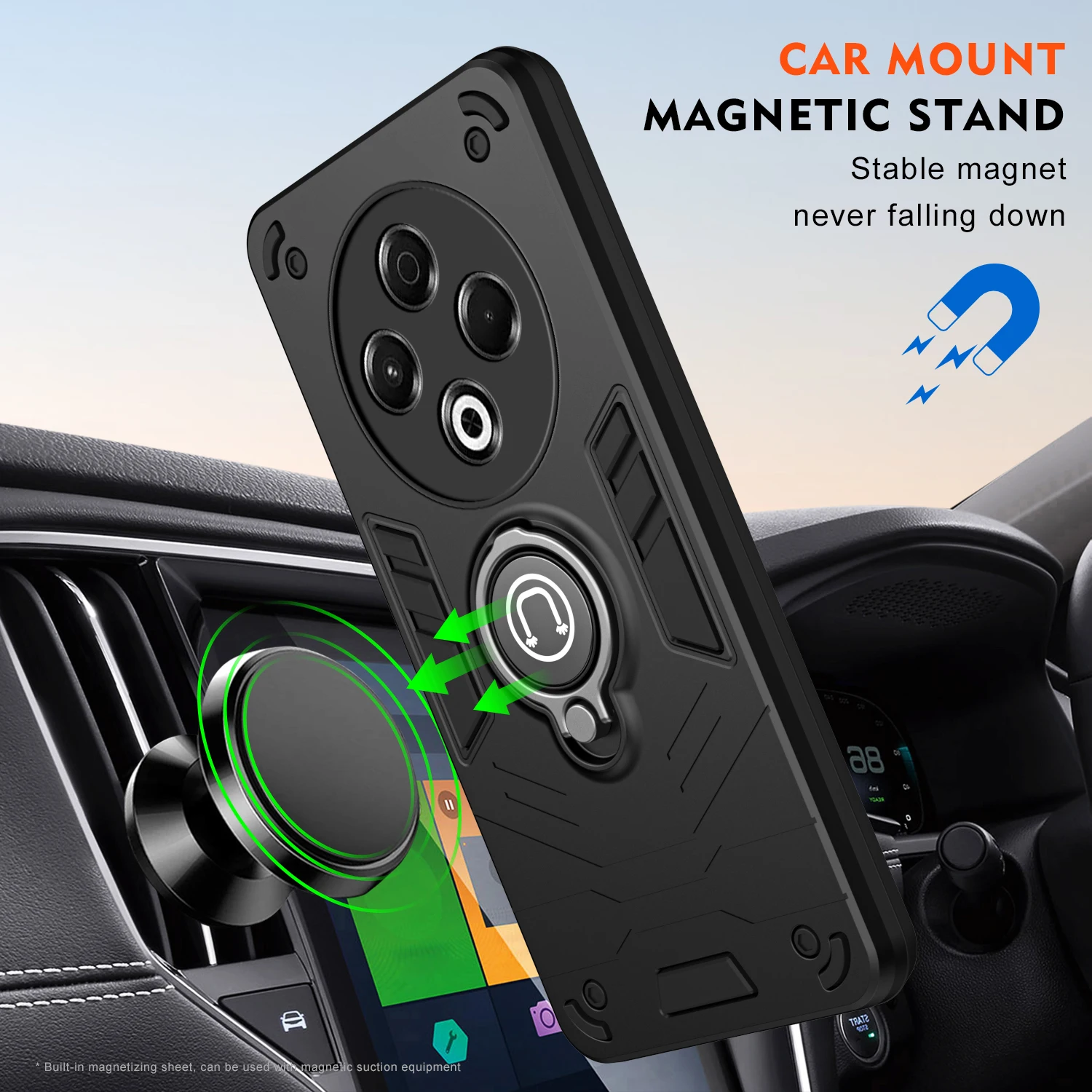 Funda para Tecno Spark 30 4G, soporte de anillo magnético para coche, armadura a prueba de golpes, protección de silicona, funda dura para teléfono TecnoSpark30 KL6 - imagen 5