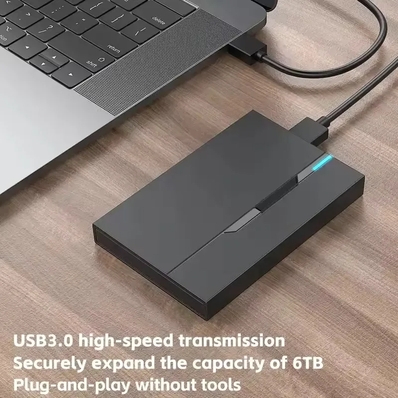Caja de disco duro externo de 2,5" con interfaz USB 3.0/3.1 compatible con hasta 6 TB se adapta a SATA SSD/HDD de 7 mm/9,5 mm para PC portátil