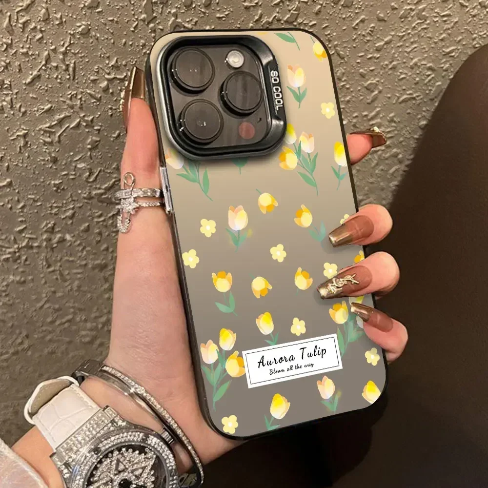 Funda de flores para Samsung Galaxy A06 A16, 2024 a prueba de golpes, IMD, Fundas de teléfono plateadas para Samsung A06 A16 5G, Fundas de parachoques de lujo - imagen 2