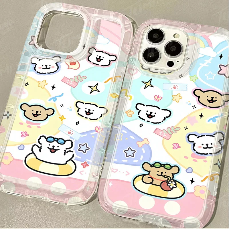 Funda de teléfono con dibujos de cachorros para iPhone, carcasa transparente de silicona a prueba de golpes para modelos 15, 14, 13, 12, 11 Pro Max, XR, XS, X, 8, 7, 6, 6S Plus, SE 2020 - imagen 2