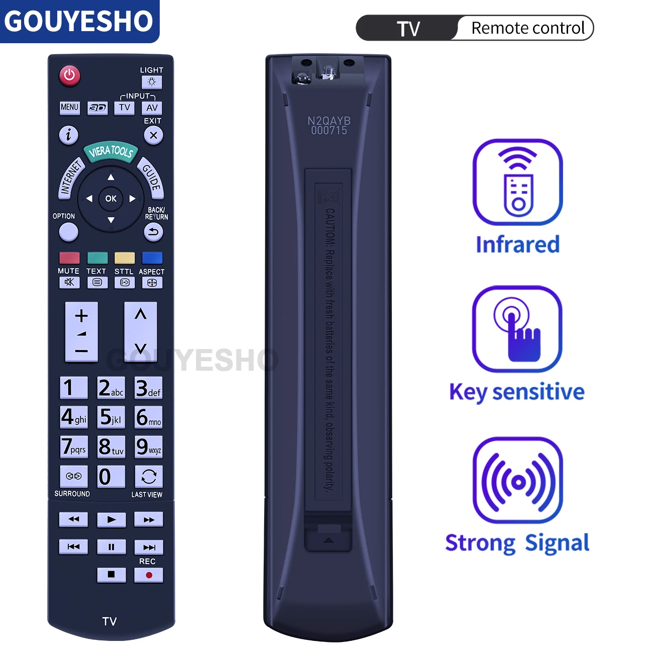 Mando a distancia para televisor Panasonic, nuevo mando a distancia para TV N2QAYB000715 N2QAYB000430 LED 3D-DX TX-PR50GT50 TX-P50ST50E TX-L42ETW50 - imagen 2