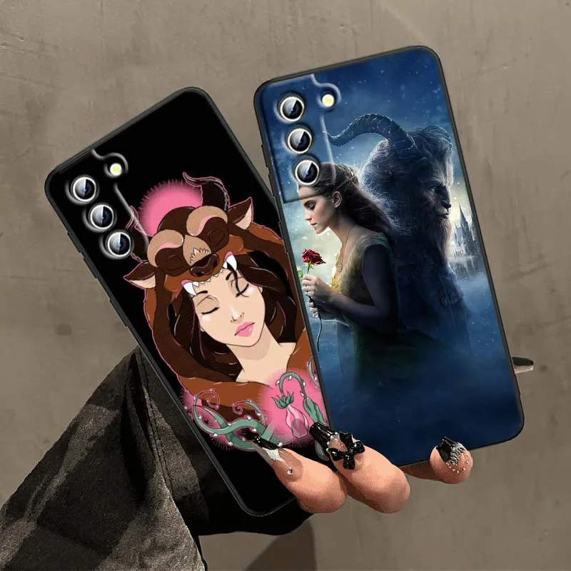 Disney Beauty Beast Belle para Samsung Galaxy S25 S24 S23 S22 S21 S20 S10 Ultra Plus FE 5G negro suave TPU funda de teléfono - imagen 4