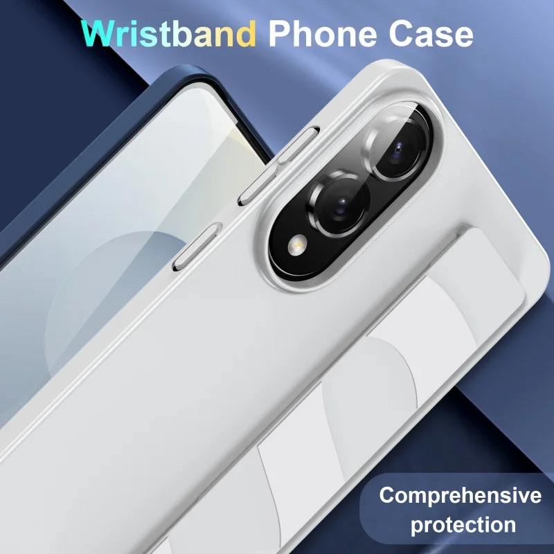 Funda de teléfono con soporte para correa de muñeca elástica de silicona suave de lujo para Samsung Galaxy S25Edge S24 S23 Ultra Plus, funda dura mate fina - imagen 3