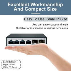 Switch Gigabit 2.5GbE Gestionado JT-COM 4 Puertos RJ45 2 SFP+