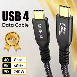 Cable USB-C 240W Carga Rápida 40Gbps para MacBook Pro