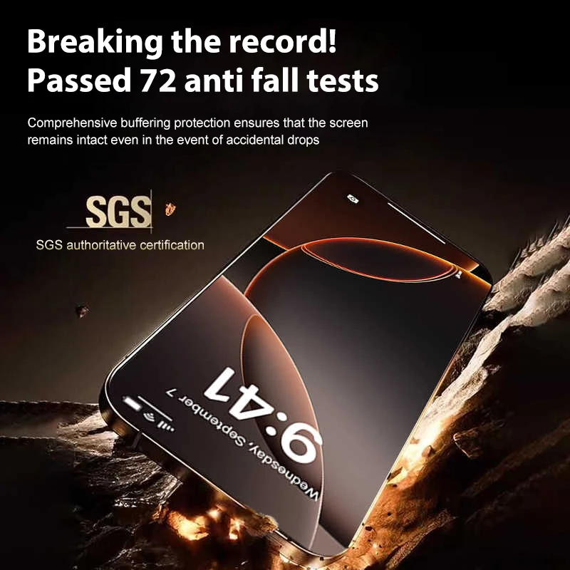 Funda completa de vidrio templado para For iPhone, Protector de pantalla de alta definición, accesorios de teléfono para For Apple iPhone 16, 15, 14, 13, 12, 11 Pro Max Plus Mini, 1-3 piezas - imagen 3