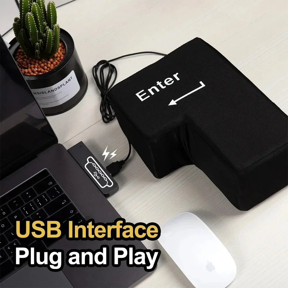 Tecla de entrada USB grande, botón antiestrés, ordenador de descompresión, cualquier almohada de ventilación, botón, almohada de escritorio para programador de trabajadores de oficina - imagen 5