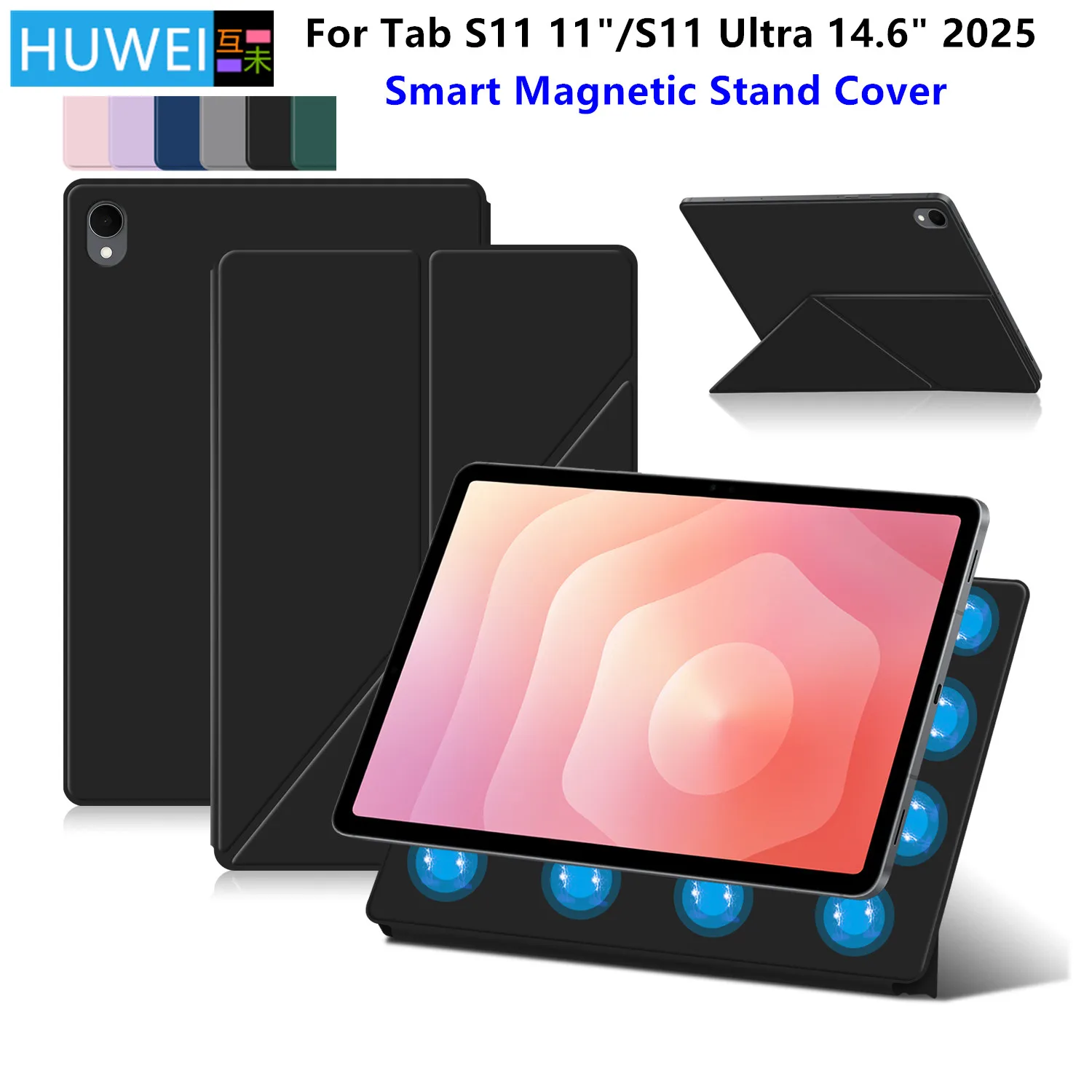 Funda magnética HUWEI para Samsung Galaxy Tab S11 11 pulgadas 2025 SM-X730 SM-X736 funda de libro inteligente para Tab S11 Ultra 14,6 "funda para tableta