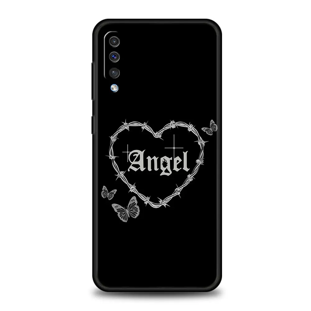 Funda de teléfono con labio negro de estilo gótico para Samsung A54 A52 A24 A14 A50 A70 A40 A20S A20E A06 A12 A22 A34 A42 A32 5G A04s A16 - imagen 3