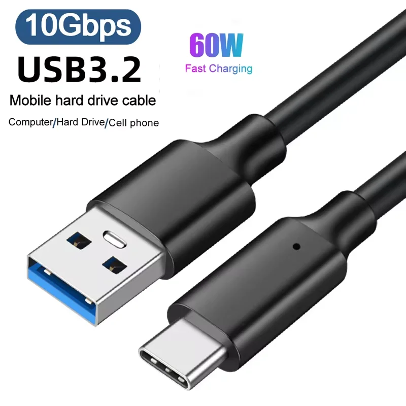 Cable USB3.2 de 10Gbps, transferencia de datos USB A a tipo C, Cable de disco duro USB C SSD, Cable de carga 3A 60W de carga rápida 3,0 para Cable Xiaomi - imagen 2