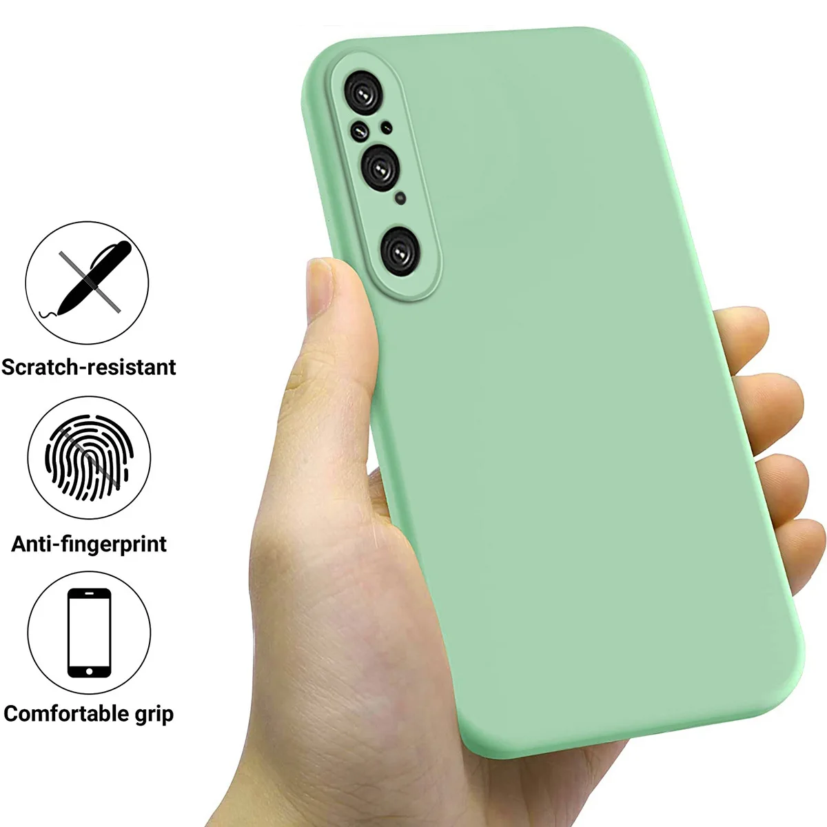 Funda protectora completa de silicona líquida para Sony Xperia 5 10 1 VII VI ii 1 10 5 IV iii, carcasa de Gel suave, funda mate de goma - imagen 5