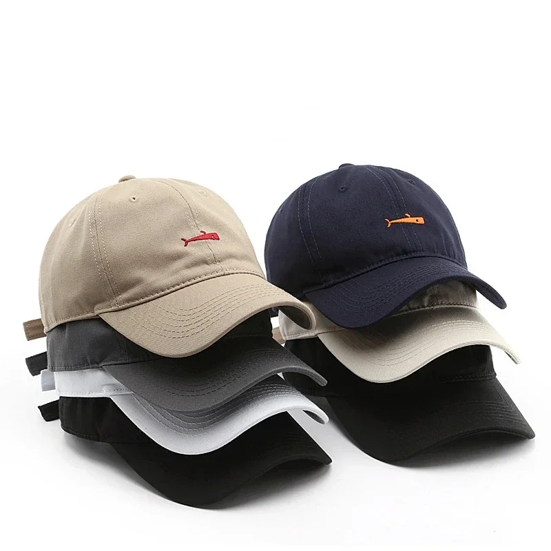 Moda Retro Papá Snapback Unisex Verano Gorra con visera al aire libre con bordado de peces para hombres y mujeres - imagen 2