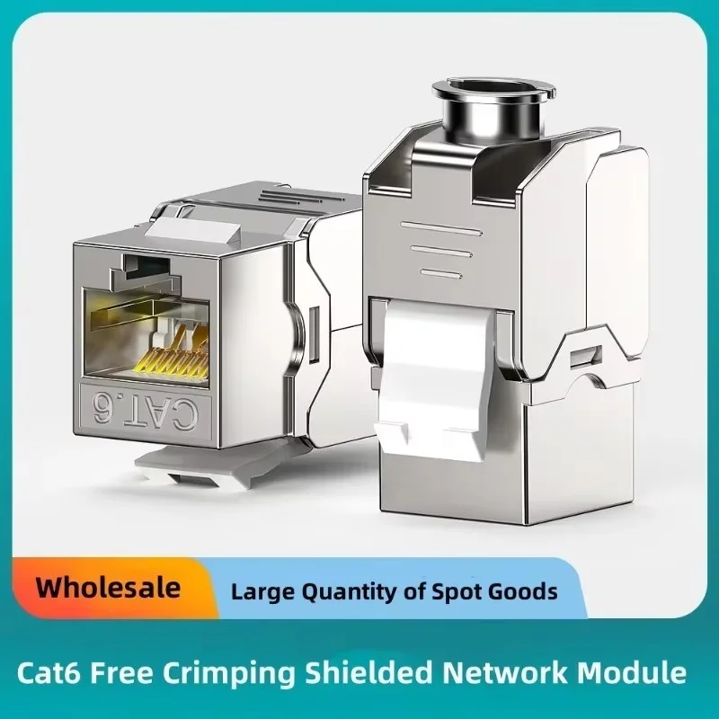 Módulo de Conector hembra Cat6 6A Cat7 Keystone Jack, Conector de blindaje para Cable de red, Cable Lan Ethernet, enchufe de Internet RJ45 - imagen 2