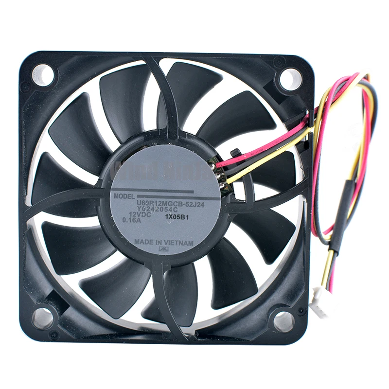 Ventilador de refrigeración de 6 cm y 60 mm U60R12MGCB-52J24 Y 0242054 C DC12V 0.16A 3 pines para CPU del chasis del proyector - Tamaño 60x60x15 mm - imagen 3