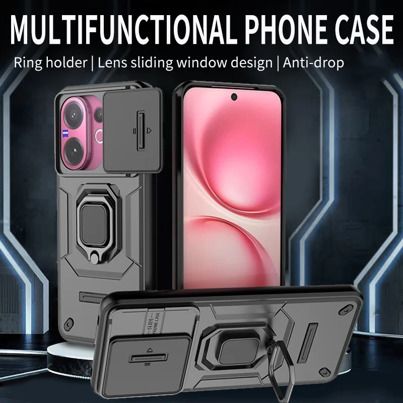 Para Vivo V60 Funda Vivo V60 V 60 Capas lente de cámara protectora de teléfono parachoques armadura trasera soporte de anillo a prueba de golpes Funda Vivo V60