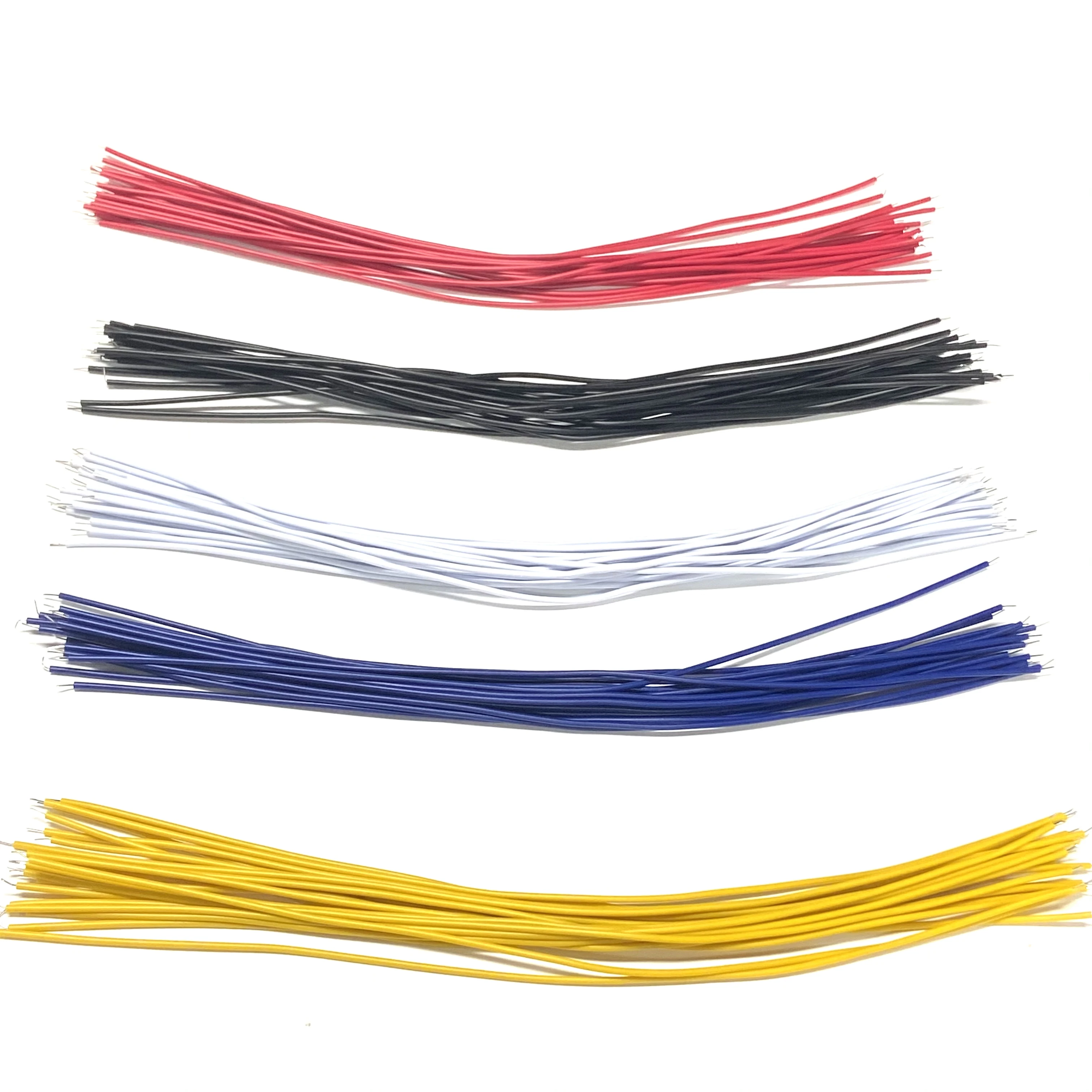 Kit de cables de puente de placa de pruebas de 20CM, 100 piezas, Cable de soldadura PCB de doble cabeza Chapado en estaño, Cable de puente de mosca, 5 colores x 20 - imagen 2