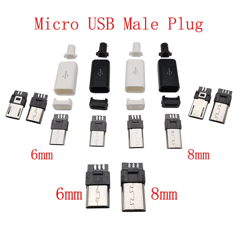 10 Uds. Conectores USB tipo C/Micro/USB 2,0 tipo A adaptador de montaje macho hembra DIY reparación de soldadura enchufe de carga de datos - imagen 3