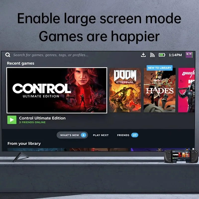 Typec Five en One Hub Docking Station Hdmi4K admite PD adecuado para interruptor de vapor de computadora con puerto de cable de red - imagen 5