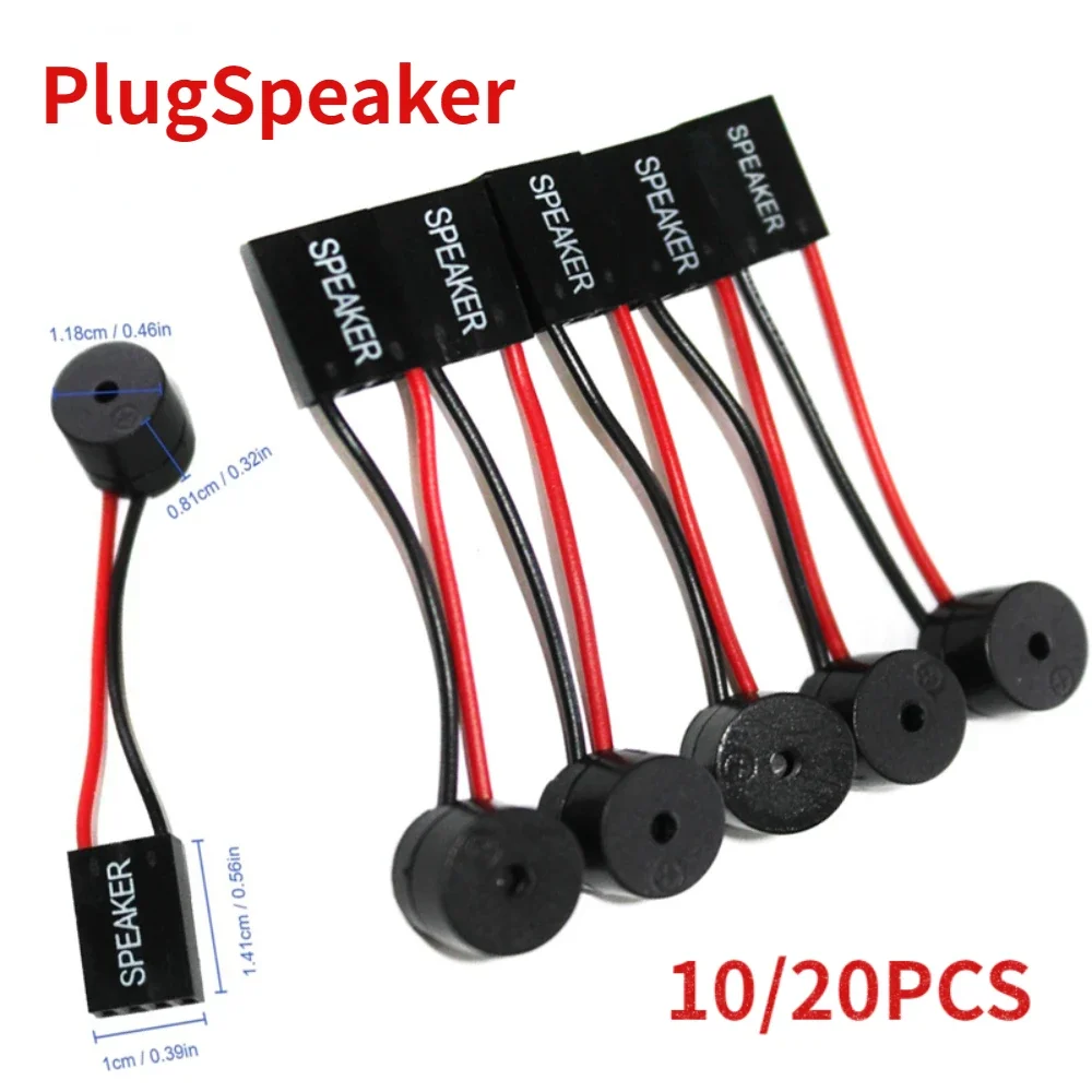 Mini altavoz con enchufe, Kit de altavoces en miniatura para PC, BIOS y placa base, altavoz de ordenador, placa base, Kit de altavoces con alarma de pitido, 10/20 piezas