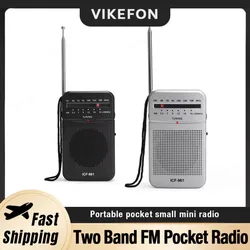VIKEFON Radio Portátil AM/FM – Auriculares y Batería AA para Viajes