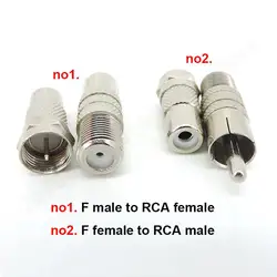 Adaptador Coaxial F Hembra a RCA Macho – Conector AV Antena TV