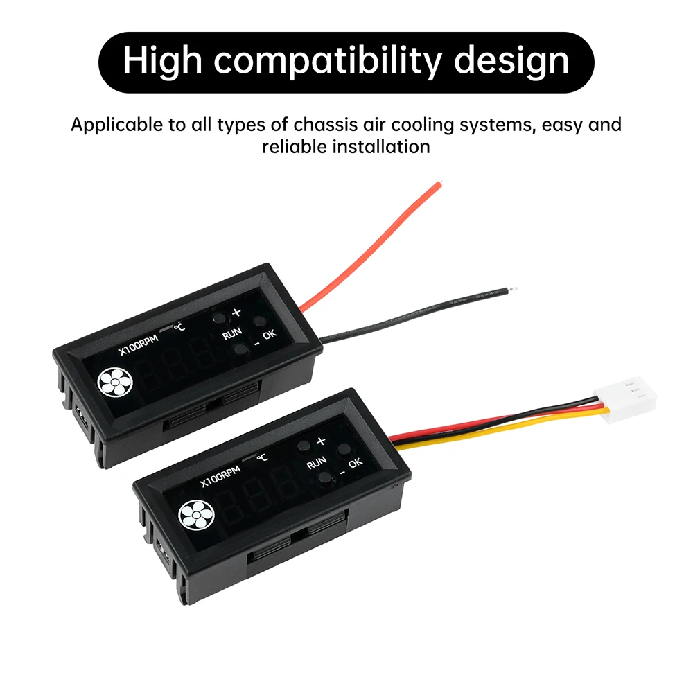 Controlador de velocidad de control de temperatura del ventilador PWM de 4 cables 12V3A pantalla digital chasis de velocidad de temperatura baja temperatura - imagen 3