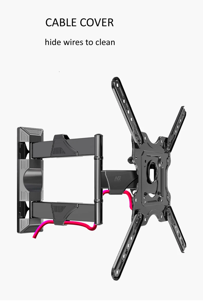 Soporte TV pared movimiento completo 70kg cable oculto