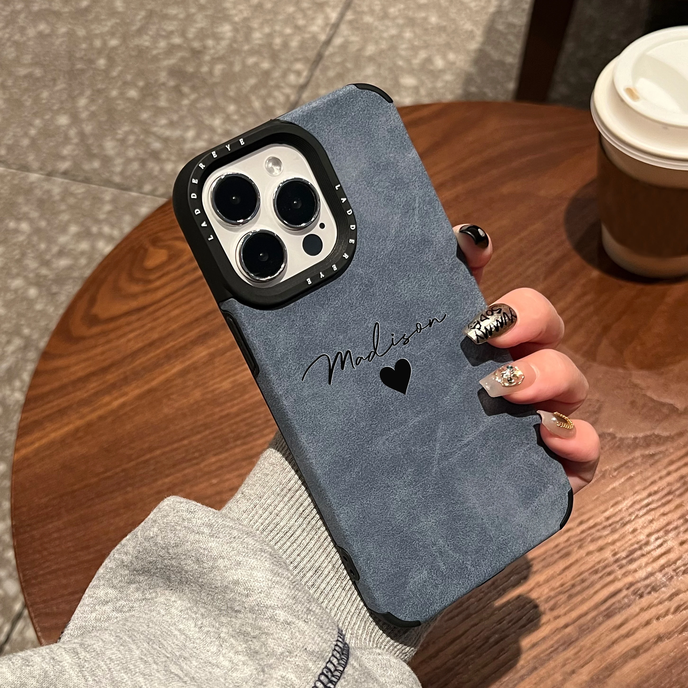 Funda de teléfono personalizada con letras de nombre para iphone 17 16 15 14 13 12 11 Pro Max Plus, regalos de lujo de piel sintética a prueba de golpes - imagen 5