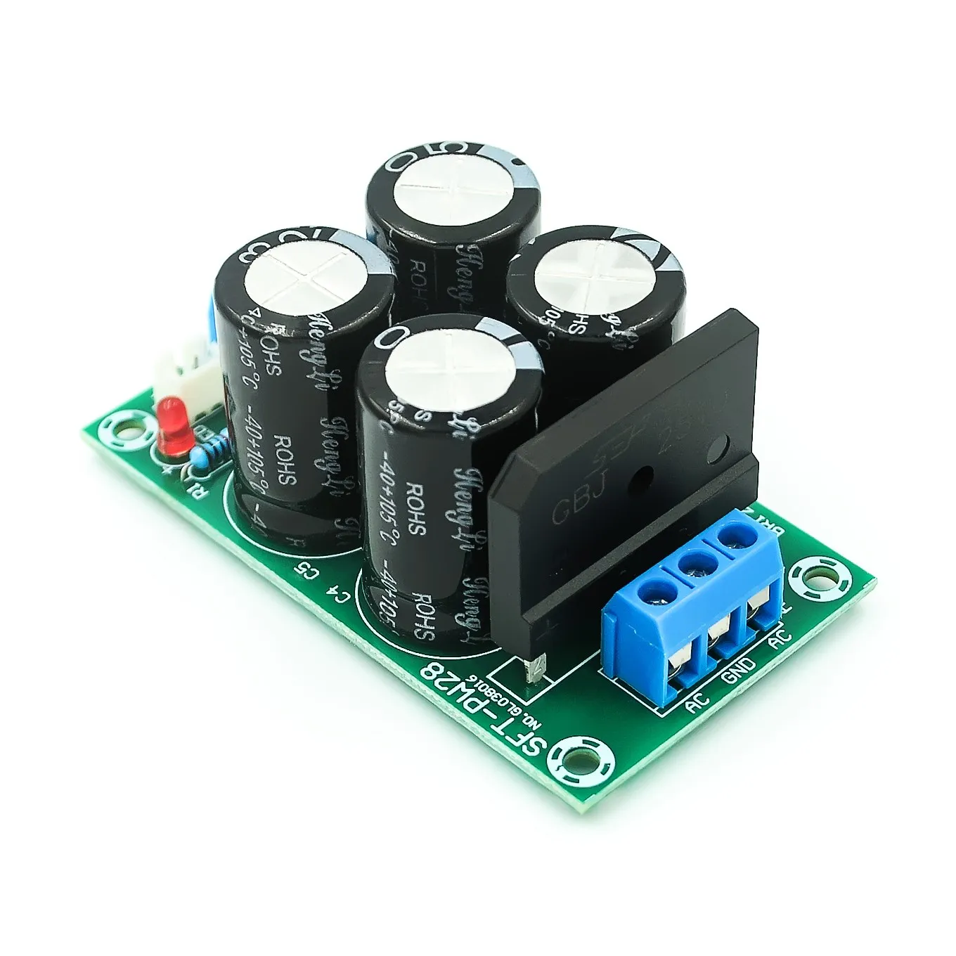 1 Uds PW28 filtro de potencia Dual placa amplificadora de potencia rectificador de alta corriente 25A puente plano placa de alimentación no regulada DIY