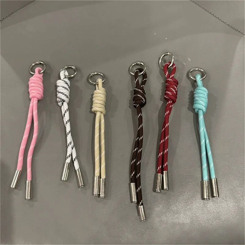 Cuerda tejida de nailon Y2k, cordón para teléfono móvil, correa para muñeca, cadena de mano para mujer, bolso corto antipérdida para teléfono móvil, colgante de llave