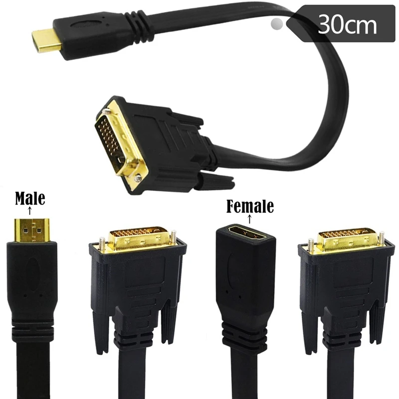 Cable HDMI compatible con DVI, DVI-D 24 + 1, adaptador bidireccional para Xiaomi, Xbox, Series X, PS5, PS4, TV Box, DVI a HDMI, divisor