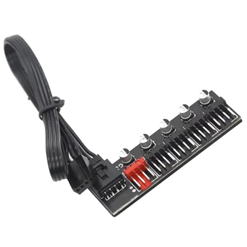 Adaptador de controlador de velocidad divisor de concentrador de ventilador de PC de 5 puertos para conectores de Cables de ordenador de ventilador de refrigeración PWM de 4 pines