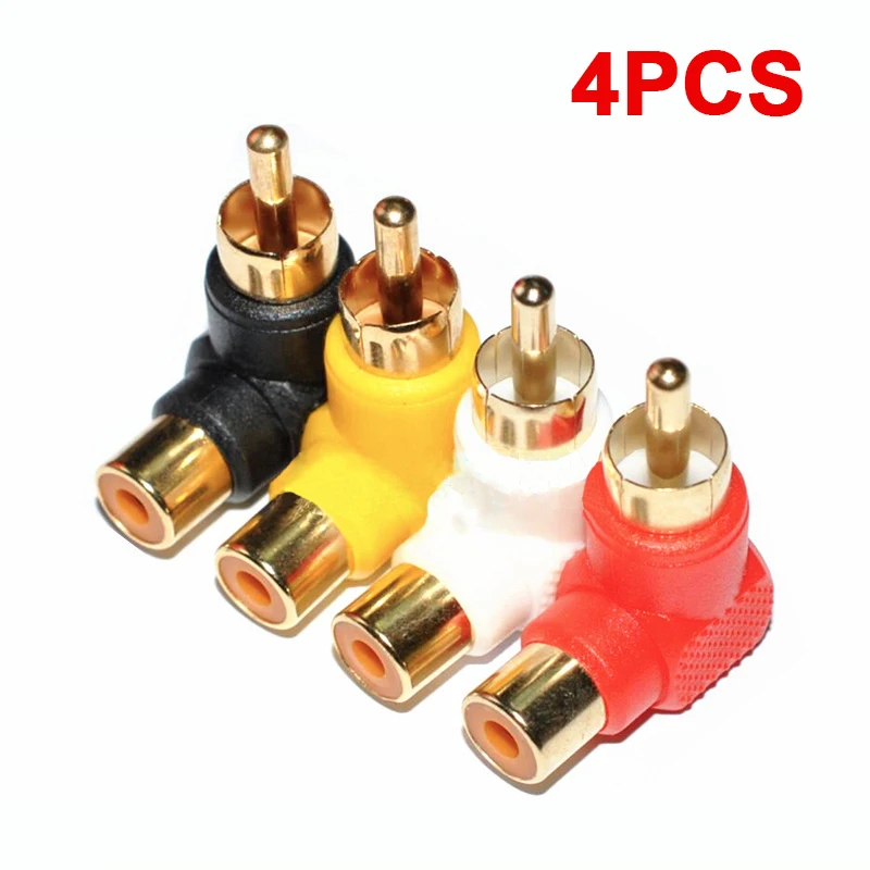 Adaptadores de enchufe de conector de ángulo recto RCA de 90 grados macho a hembra M/F adaptador de Audio de codo de 90 grados - imagen 2