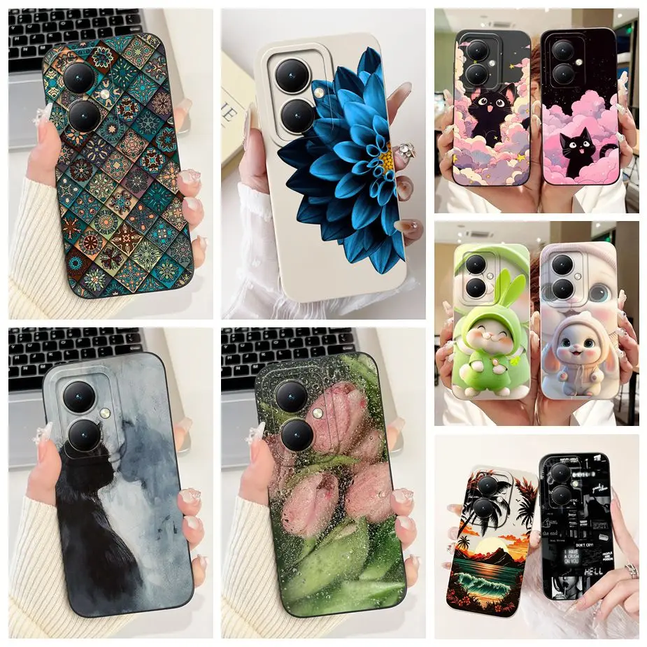 Für Xiaomi Redmi 13C 5G Fall Luxus Blumen Cartoon Abdeckung Weiche TPU Matte Telefon Fall Für Xiaomi Redmi 13R redmi13C 5G Fundas Taschen