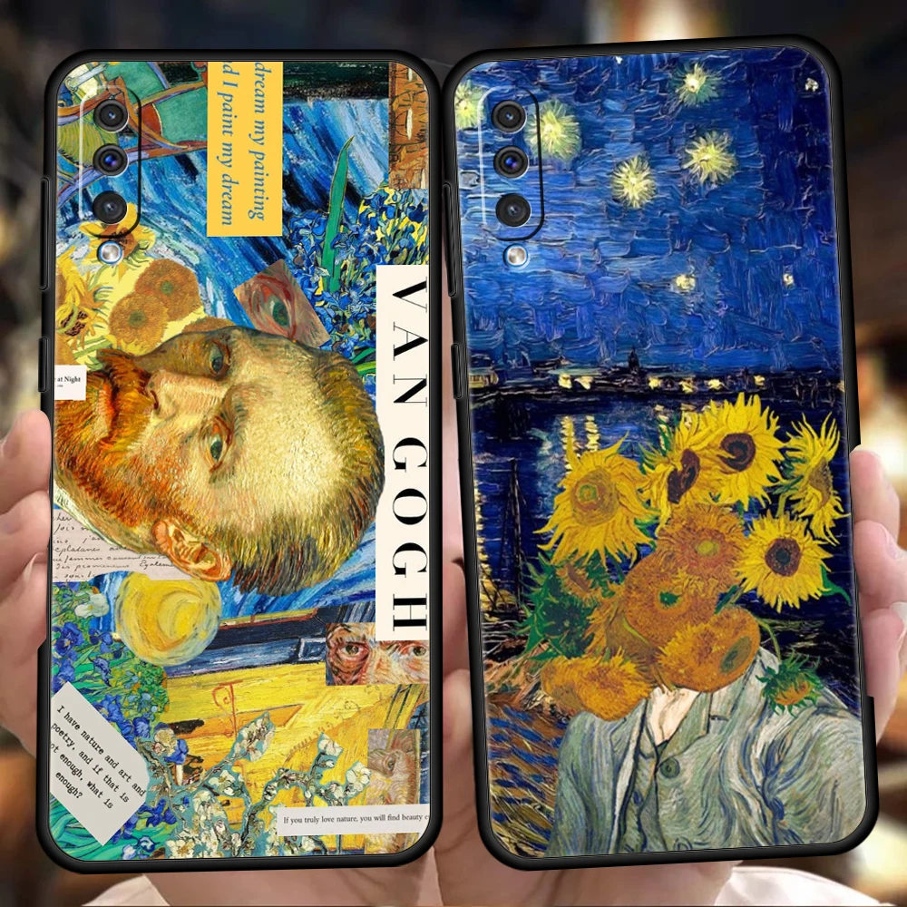 Funda de teléfono Vincent Van Gogh con flores para Samsung A56 A36 A26 A24 A16 A14 A12 A32 A50 A70 A22 A40 A34 A54 A42 A52 5G A06