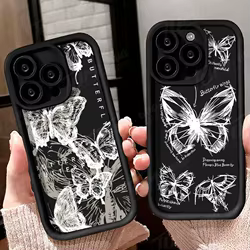 Bonita funda de teléfono de silicona con mariposa Retro para Xiaomi Redmi Note 13 12 11 Pro Plus 12S 11S 10S 10 9 9S 8 12C 13C, funda trasera mate